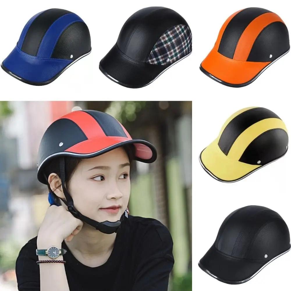 Casque de vélo léger style casquette de baseball, casque de moto rigide de sécurité, demi-casque anti-UV pour cyclisme, casque de motard