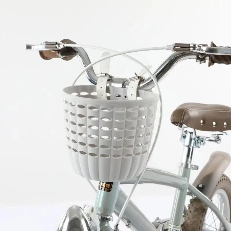 Panier de vélo pour enfants, panier de rangement durable avec sangles réglables en PU, panier de guidon pour enfants, filles, cyclisme en plein air, tout-petits