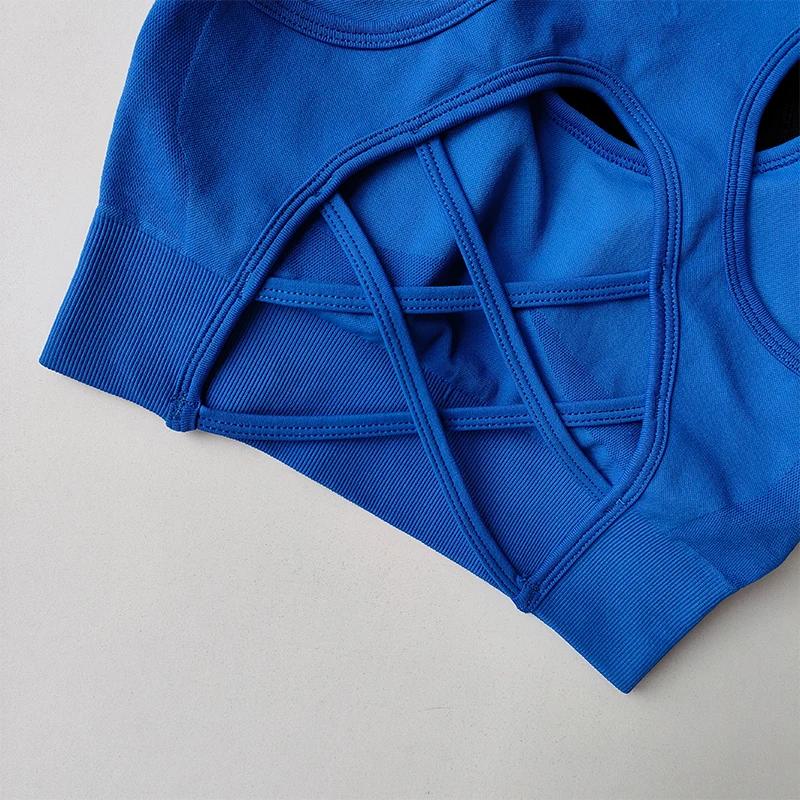 Ensemble fitness femme taille haute levage hanches - Soutien-gorge sport et short yoga dos nu