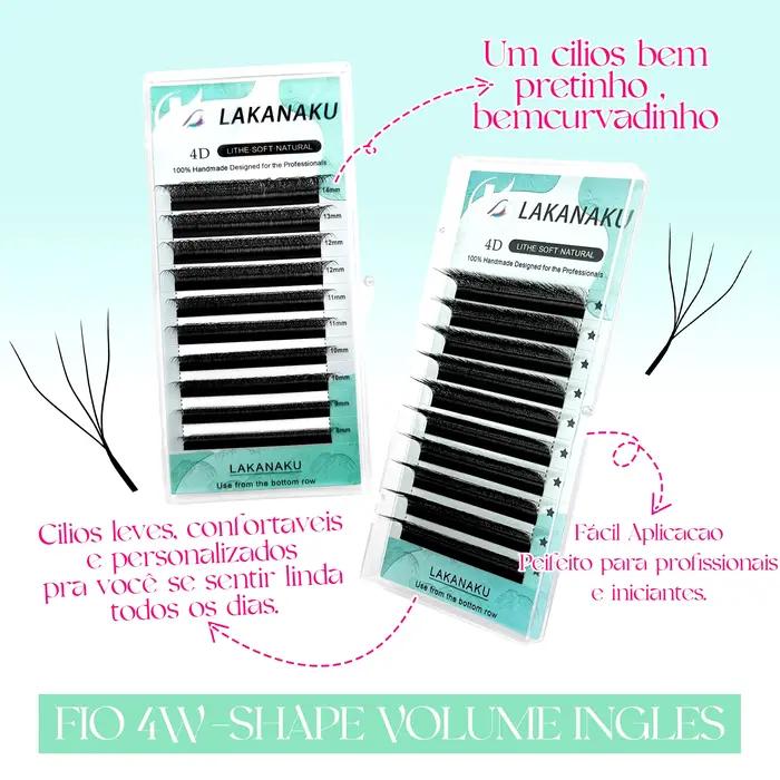 LAKANAKU 6 plateaux 4D W forme Extensions de cils Volume Ingles Fans Cilios W en forme naturel doux