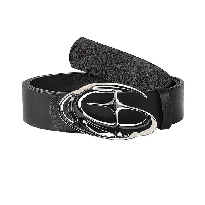 Ceinture Punk à boucle d'aiguille en alliage géométrique pour hommes et femmes, accessoire tendance