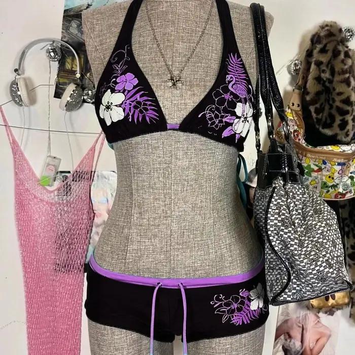 Tendance mode printemps-été : Bikini sexy Y2K - Design de niche européen et américain, ensemble de m