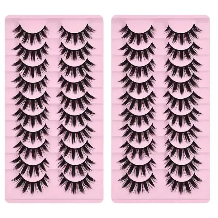 Outils de maquillage épais pour les yeux, 2 boîtes de 20 paires d'extensions de légumineuses et de p