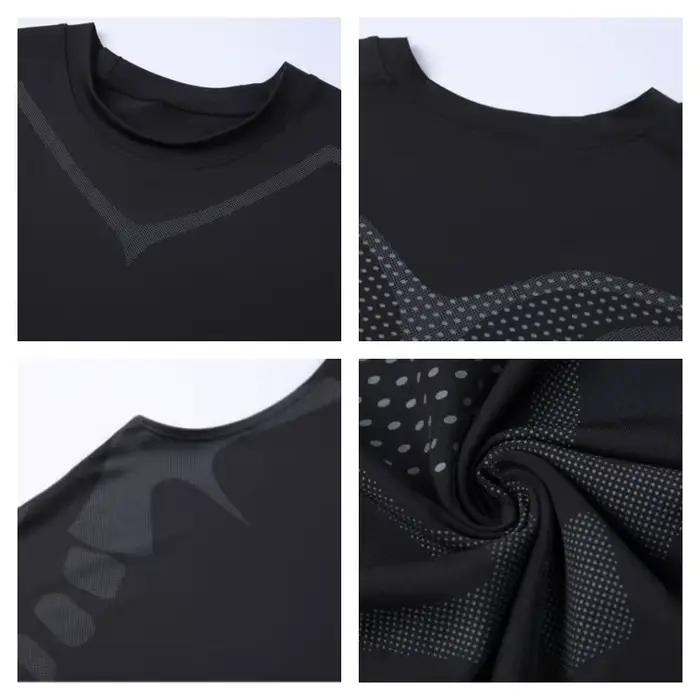 Gilet sport homme manches courtes soie glacée - T-shirt fitness séchage rapide été léger