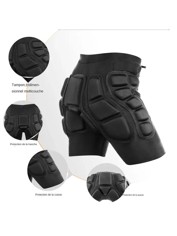 Short de compression rembourré pour protection de hanches et fesses en snowboard, 3D protection, rembourrage fin et confortable, endurance améliorée, support musculaire, pour snowboarders et glisseurs