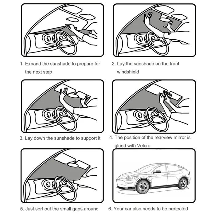 Pare-soleil de voiture pour Tesla modèle 3 Y 2017 – 2023, couverture de protection pour pare-brise,