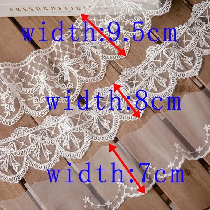 Ruban en dentelle Lolita blanc, 2yards, accessoires de couture, broderie de papillons 3D, garnitures