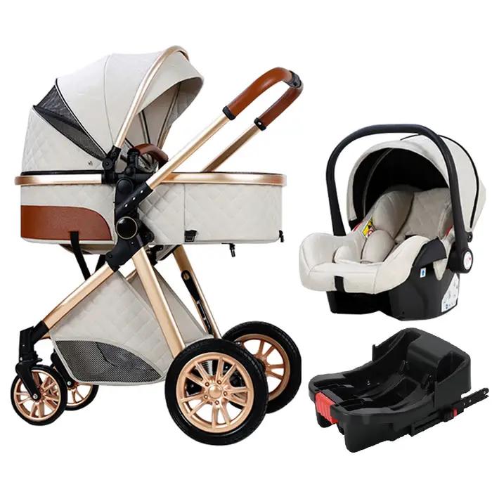 Landau de voyage Portable de luxe 3 en 1, poussette pour bébé, haute paysage, poussette de voyage po