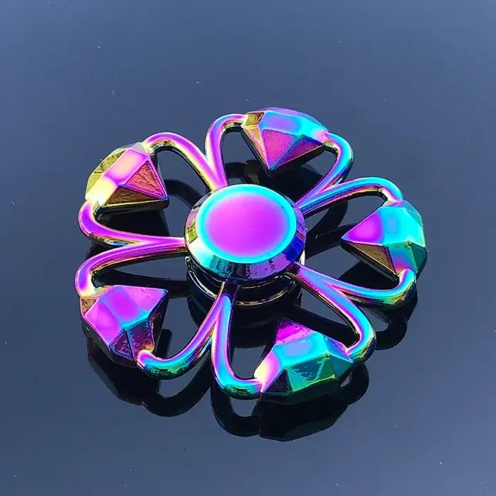 Jouets Fidget Spinner en métal arc-en-ciel, roulement en acier inoxydable, soulagement du Stress à g
