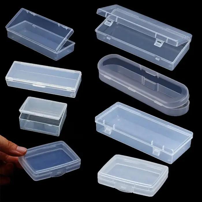 Boîte de rangement transparente en plastique de différentes formes, boîte de rangement transparente