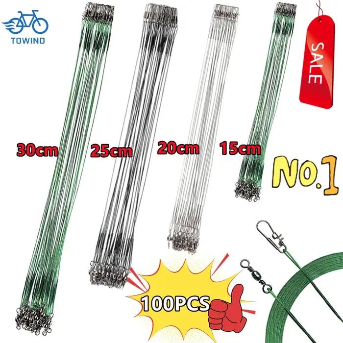 100/50/30/10 pièces Anti-morsure ligne de pêche en acier fil d'acier Leader avec accessoire de pêche