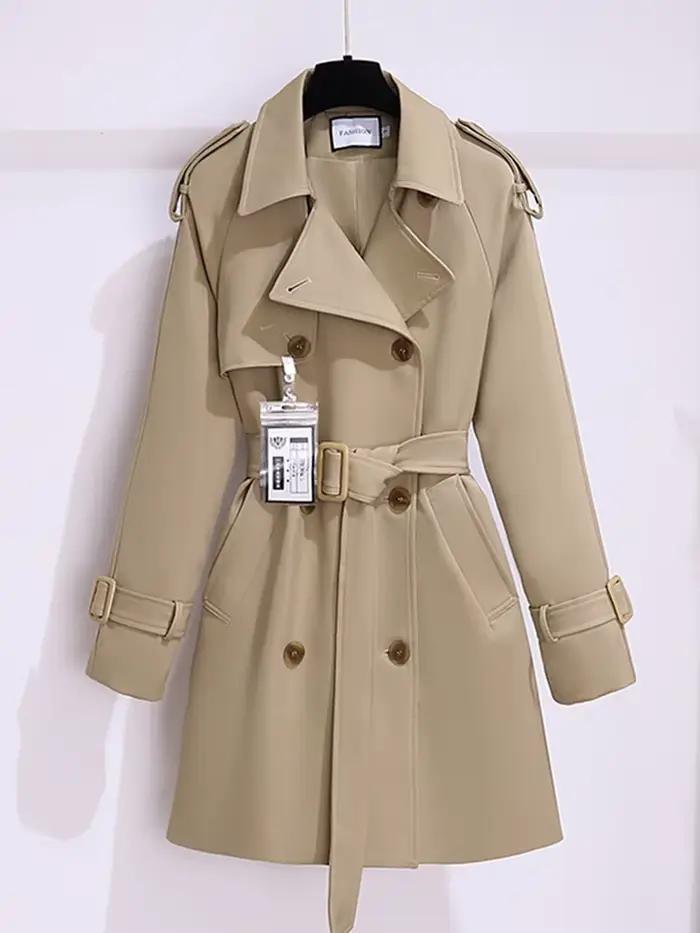 Coupe-vent de Style britannique pour femmes, Streetwear, Trench-coat à Double boutonnage, vestes kak