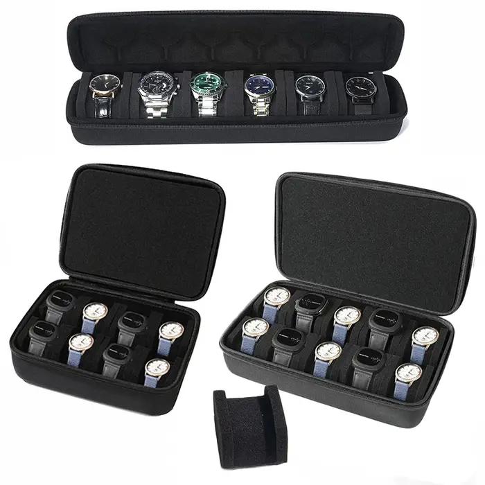 Boîte à montres portable 6/10 emplacements, étui de voyage étanche pour organiser et transporter les montres