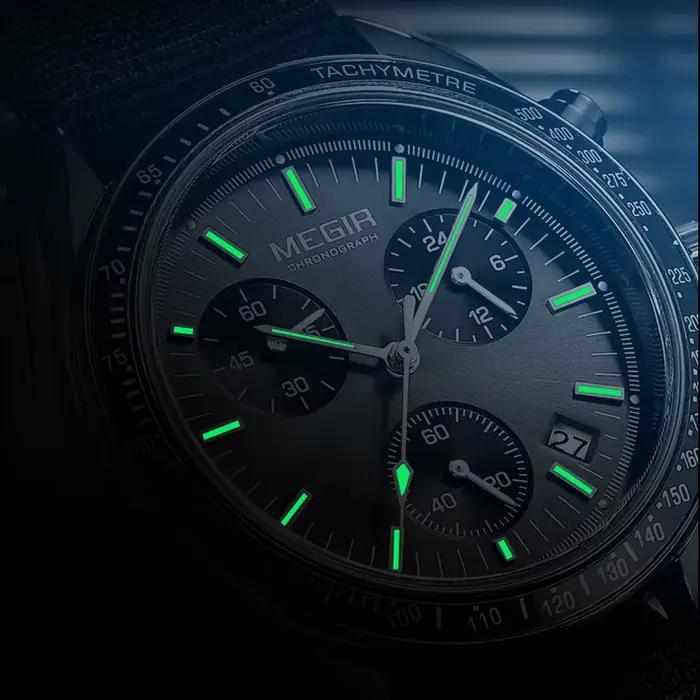 MEGIR Quartz chronographe montres hommes étanche Sport montre-bracelet hommes avec mode bracelet en