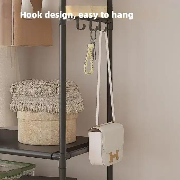 Support de Rangement avec Roulettes et Étagères pour Vêtements Organisateur Autoportant Durables Pour Chambre à Coucher Occasions Spéciales