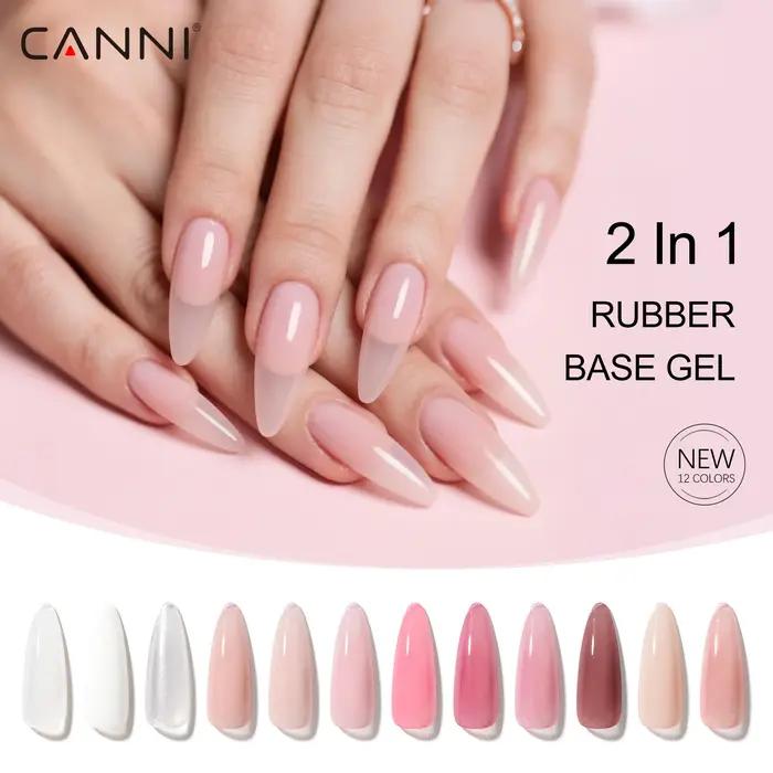 CANNI Gel de Base en caoutchouc 9ml 12 couleurs sans TPO/HEMA Base de constructeur souple tremper UV