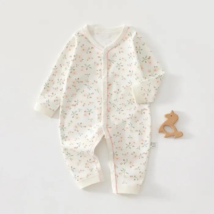 Charmante barboteuse pour bébé pour le printemps et l'automne, grenouillère douce en pur coton, styl