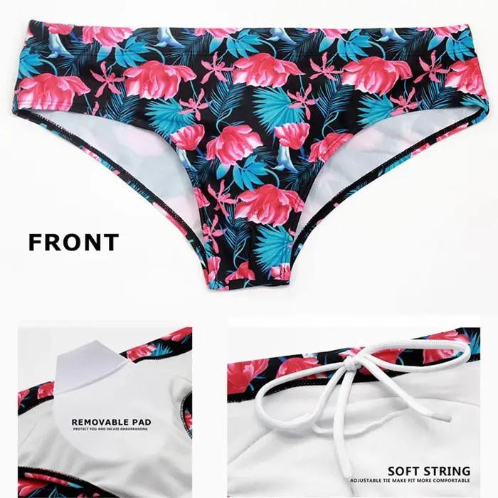 Short de bain homme Datifer 2026 été avec coussinets amovibles, imprimé, coupe basse, sexy, bikini,