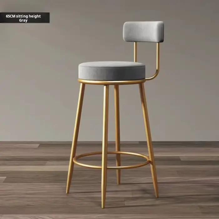 Chaises de bar nordiques tabourets hauts d'art en fer moderne dossier de cuisine tabourets de bar ca