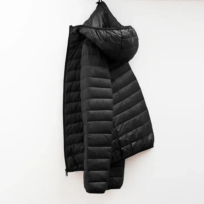 Manteau d'hiver à capuche pour hommes, doudoune en duvet de canard blanc, grande taille, ultraléger,