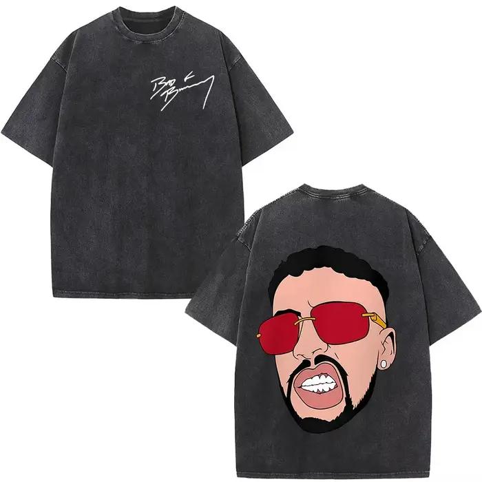 T-shirts vintage délavés pour hommes, style hip-hop, à manches courtes, streetwear, avec l'imprimé d