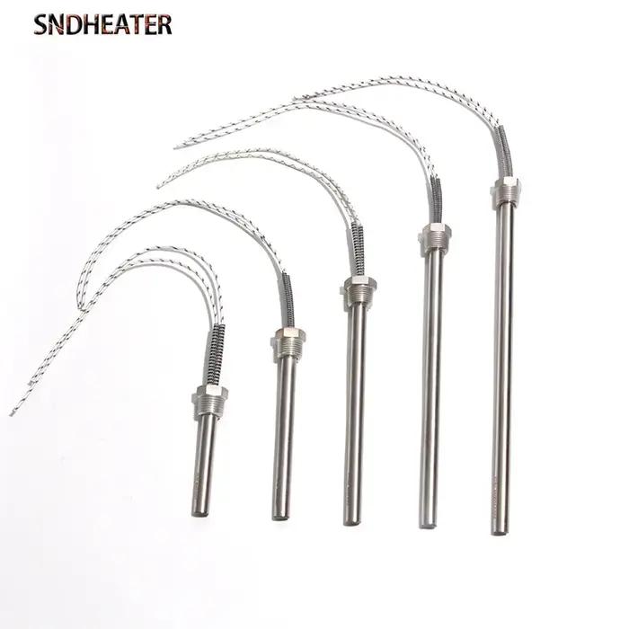 SNDHEATER 1KW Tube électrique à tête unique filetage DN15/21mm(1/2 ") 201SS Tube 12x100-200mm cartou