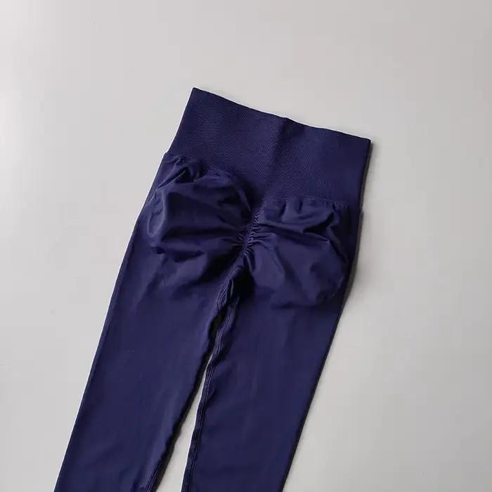 Leggings fitness taille haute sans couture femme - Pantalon yoga course push-up hanches