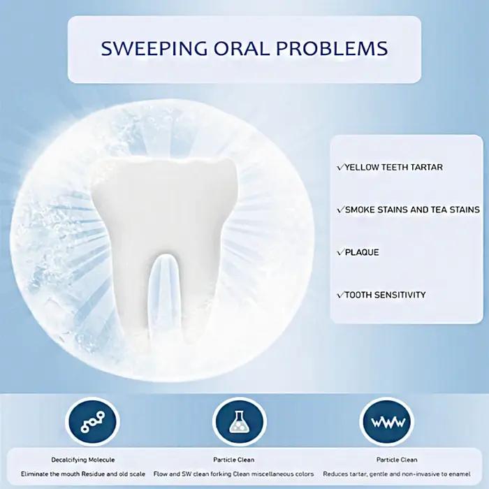 Flow-du-- Poudre nettoyante pour les dents, protège les dents brillantes, nettoyage buccal, haleine