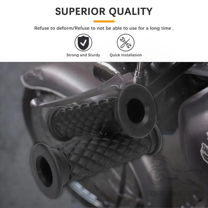 Poignées de guidon de Moto rétro universelles 7/8 "22mm 24mm poignées de guidon en caoutchouc antidé