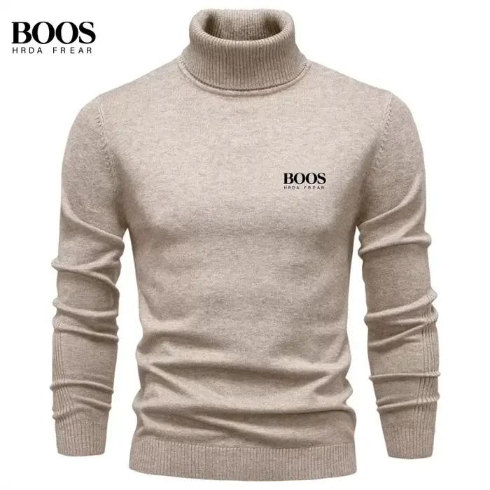 Pull à col roulé à manches longues pour homme, de haute qualité, automne et hiver, nouveau, tendance