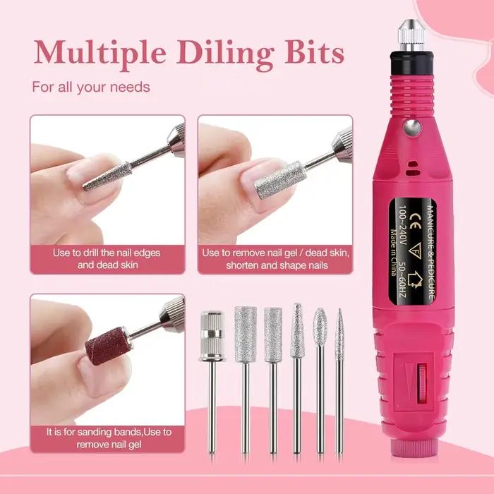 Polisseuse à ongles Portable 6 couleurs, nouvelle perceuse à ongles électrique, ponceuse à ongles, a