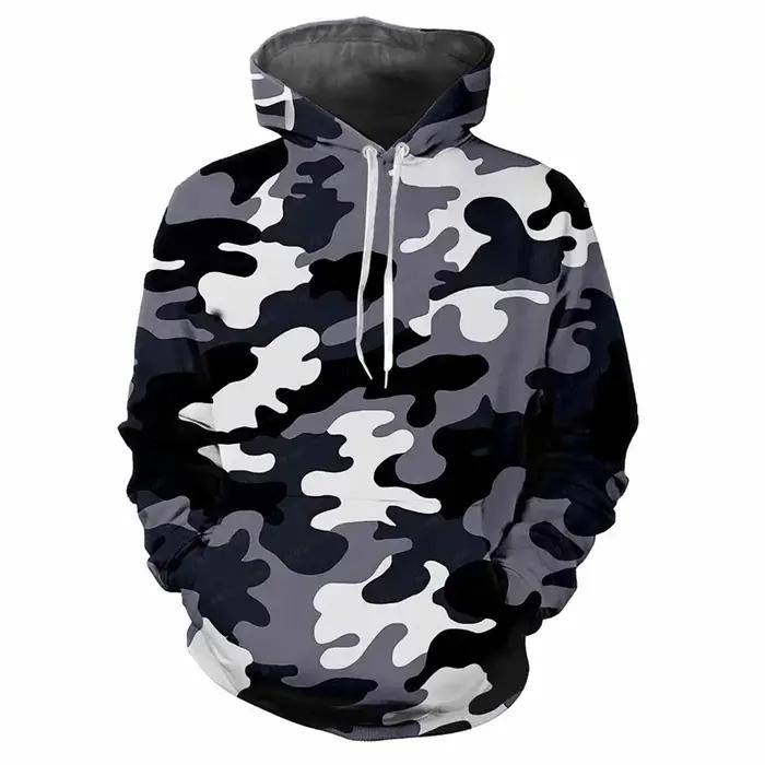 Jungle CamSolomon-Sweat à capuche imprimé en 3D pour homme, sweat-shirt de rue, haut de sport en ple