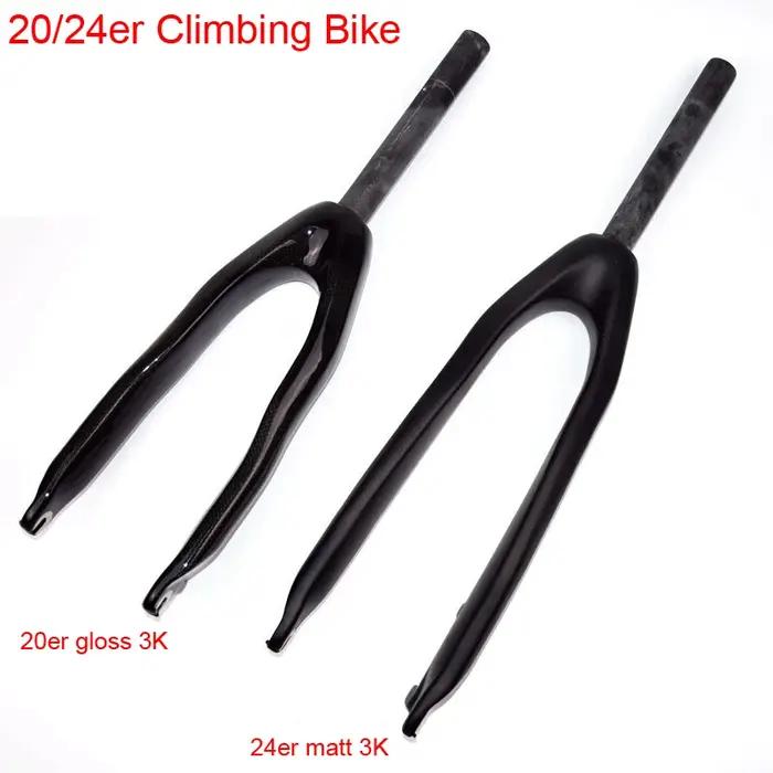 Date 20/24 "pouces vélo d'escalade essai 3K fibre de carbone fourche avant de vélo frein à disque fo