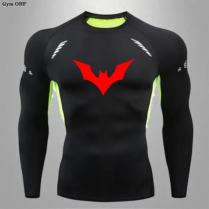 Compression t-shirt homme séchage rapide course Gym Fitness serré vêtements de sport été respirant a
