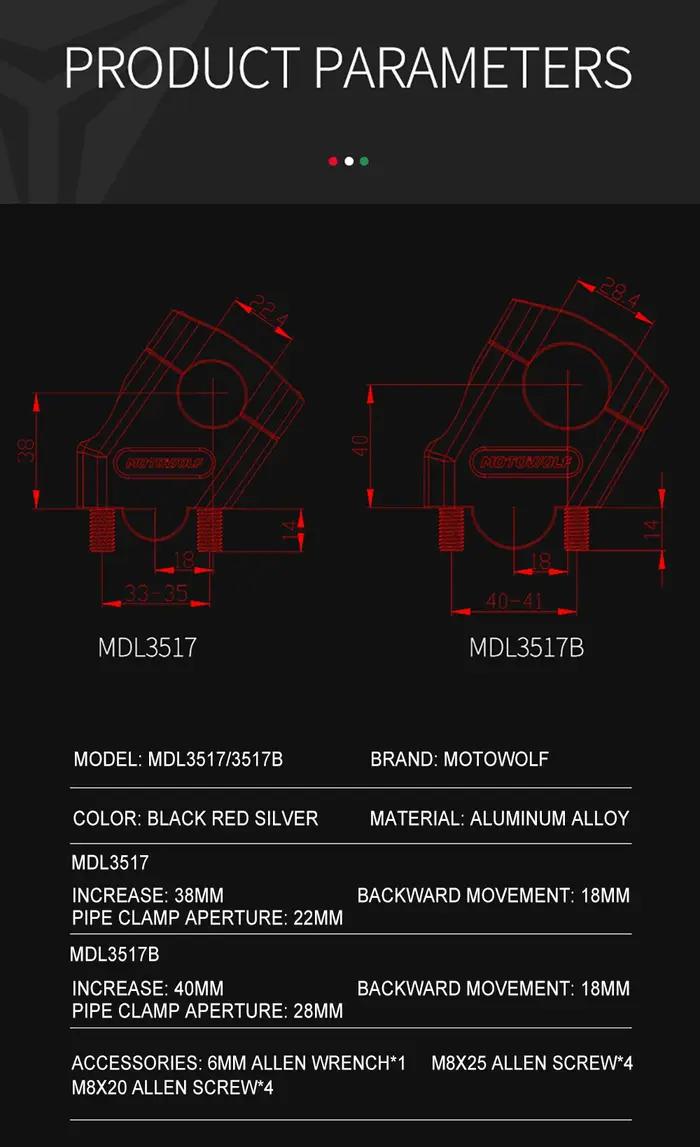 Barre de rehaussement du guidon, 22mm 28mm, pour moto YAMAHA FZ6 S2 FZ 6 FAZER MT-07 MT-09 MT07 MT09