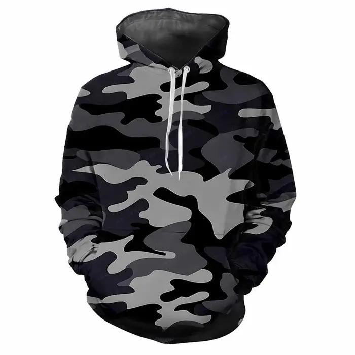 Jungle CamSolomon-Sweat à capuche imprimé en 3D pour homme, sweat-shirt de rue, haut de sport en ple