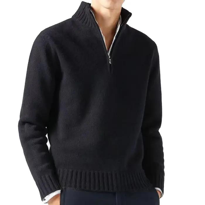 Automne hommes col roulé chandails tricots pulls couleur unie à manches longues pull mâle décontract