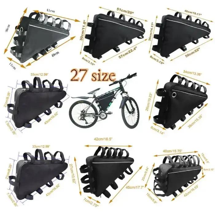 27 tailles VTT Triangle Tube cadre sac étui batterie vtt stockage protéger