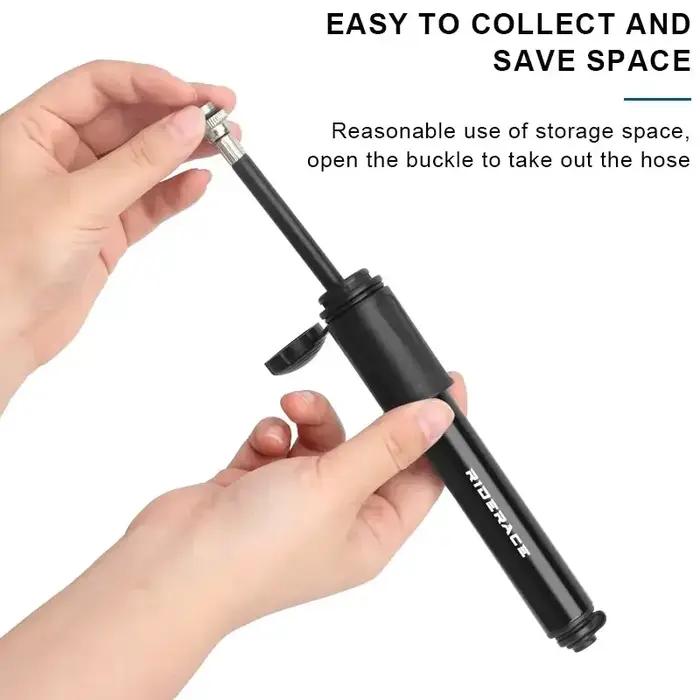 Mini Pompe à Air Haute Pression Riderace Compatible avec Valves Presta et Schrader Pour VTT et Route Occasions Spéciales