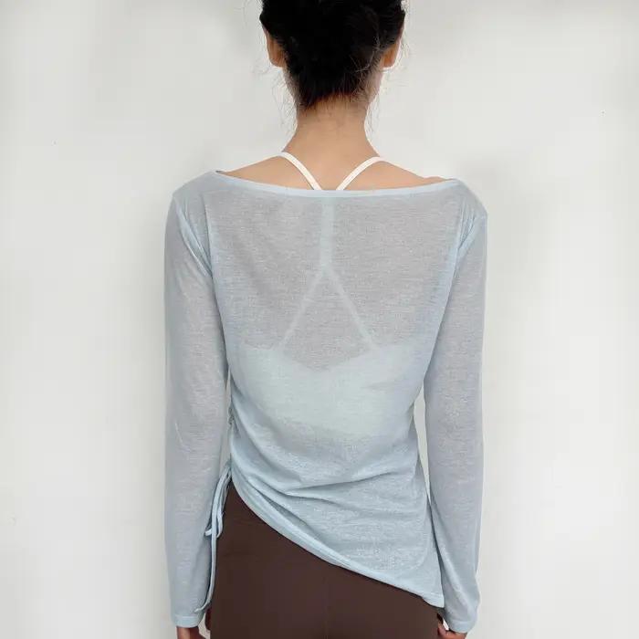 Chemise de sport à manches longues pour femmes, vêtements de Yoga, T-Shirt de Fitness, de course à s
