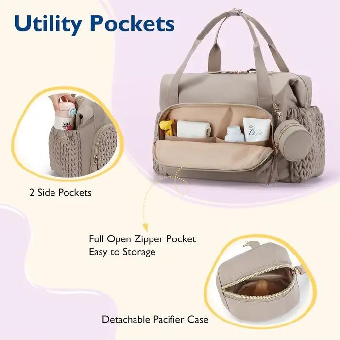 Sac à couches pour maman, organisateur de grande capacité pour bébé, sacs suspendus pour poussette,