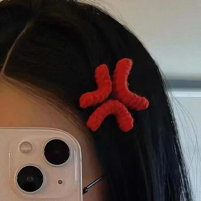 Pince à cheveux en colère, 1 pièce, nouveauté, pince à bec de canard, fil au Crochet, bandeau, Clip