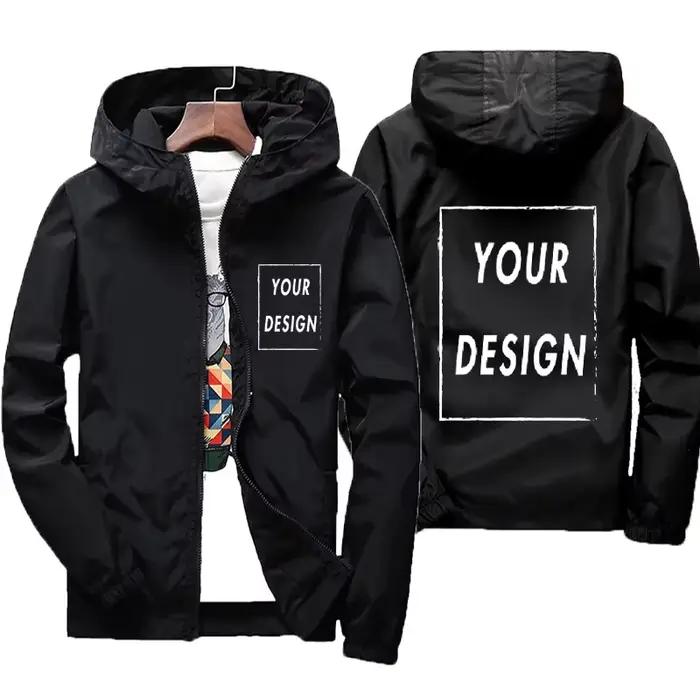 Veste d'automne coupe-vent imperméable et chaude avec logo personnalisé pour homme grandes tailles couleurs décontractées pour activités extérieures randonnées et soirées