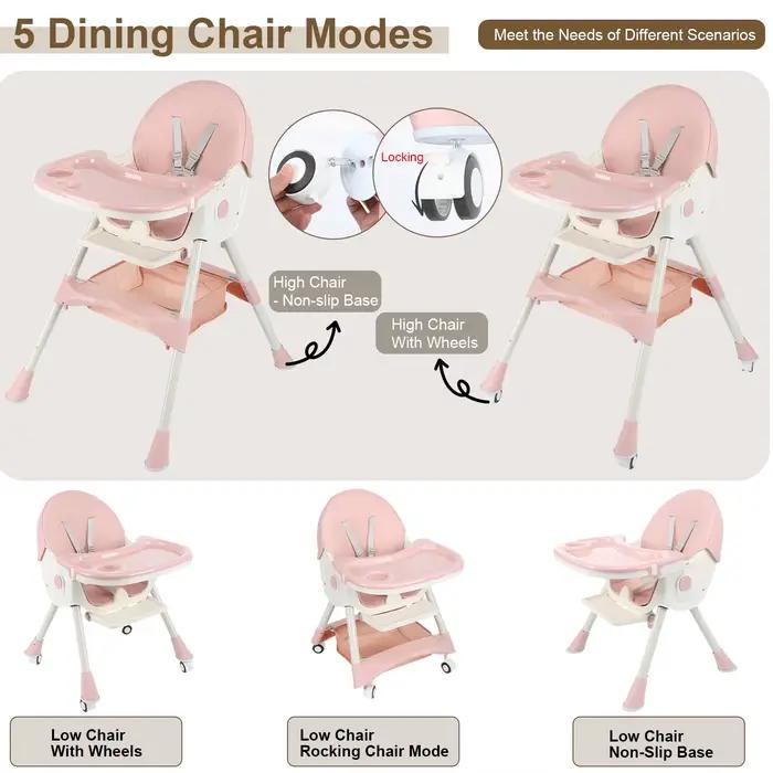 Chaises hautes 3 en 1 pour bébés et tout-petits, chaise haute/table et chaise d'apprentissage pour e