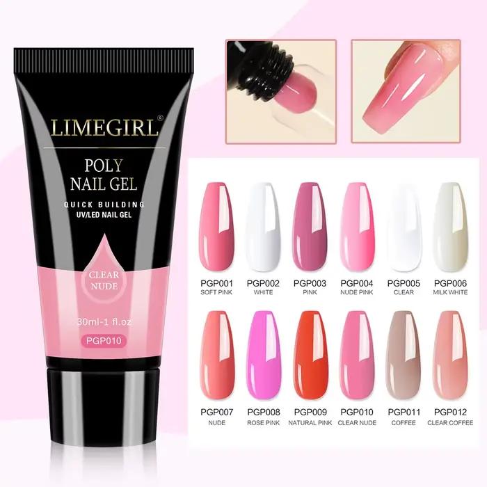 LIMEGIATV-Gel d'extension d'ongles à paillettes, Soak Off, Gel UV Crystal Build XR, N64.Quick Extens