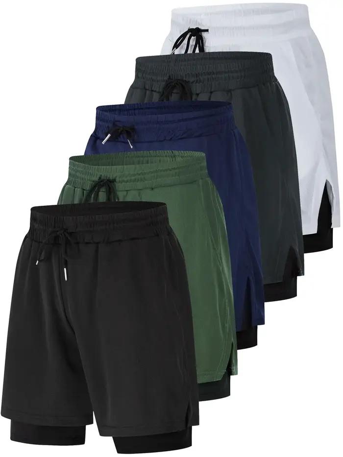 Short de course performant 2 en 1 pour hommes – Support de compression évacuant l'humidité avec poch