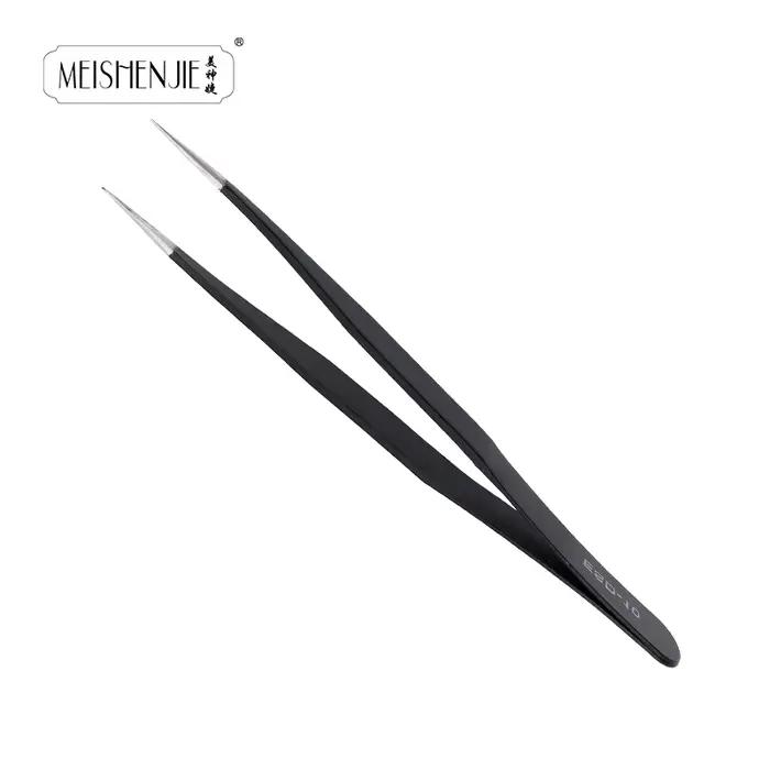 MEISHENJIE-Pince à épiler en acier inoxydable pour faux cils, outil de maquillage pour extensions d'