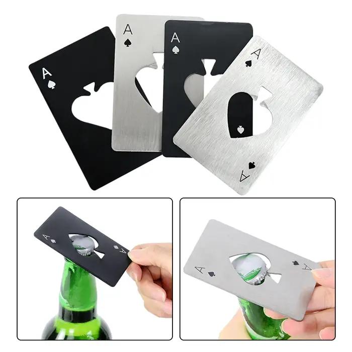 Ouvre-bouteille créatif en forme de Poker, en acier inoxydable, format carte de crédit, Bar, Restaur