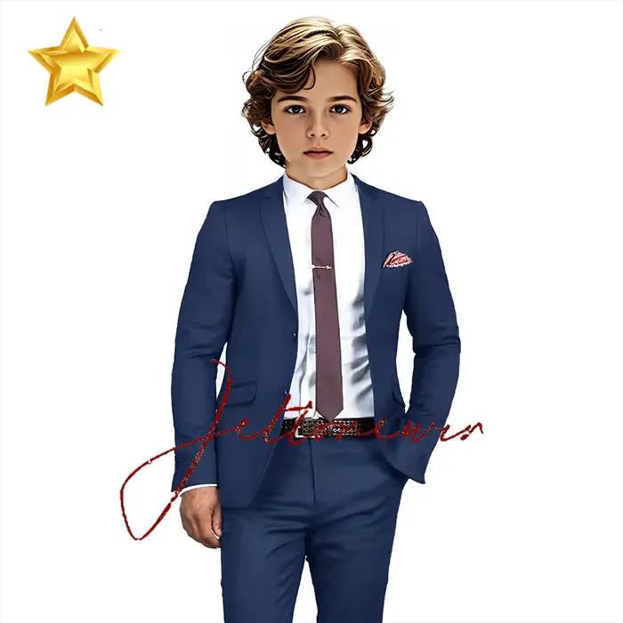 Costume élégant à simple boutonnage pour garçon, coupe formelle, personnalisé, décontracté, pour mar