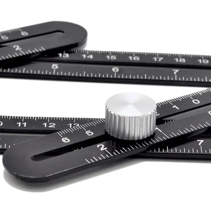Règle de mesure multi-angle, outils de Construction, règle de positionnement pliante en aluminium, o